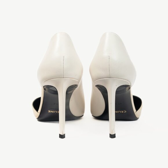 Celine Ivory & Beige Two-Tone Pointed-Toe D'Orsay Pumps - Picture 3 of 9